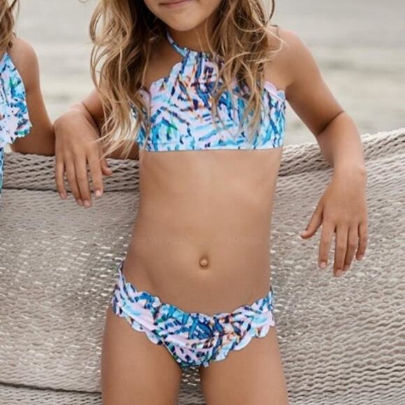 PilyQ Kids Reversible Seamless Halter Bikini NWT size 4 - Picture 1 of 2